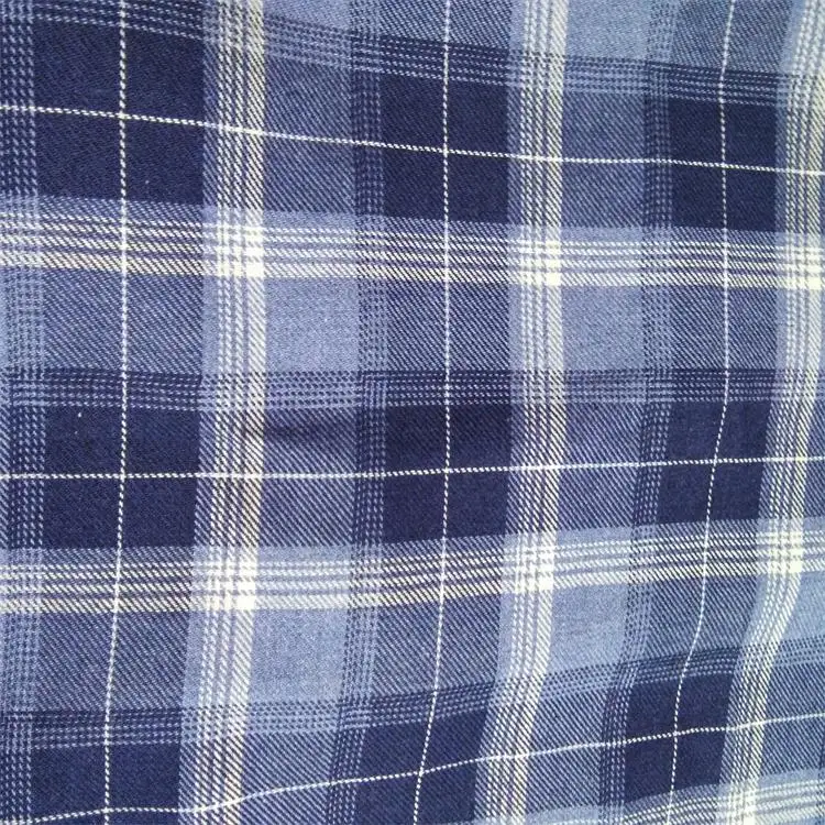 stock lot 100% cotton yarn dyed woven flannel shirting fabric