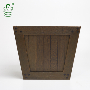 Garden Big <strong>square</strong> Plant Pot Decorative Plastic Outdoor <strong>Wood</strong> Effect <strong>Planter</strong> - Product Image 6