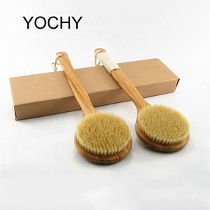 Brosse corporelle en bambou, brosse pour nettoyer <span class=keywords><strong>la</strong></span> <span class=keywords><strong>peau</strong></span> sèche, exfoliante et longue manche - Product Image 4