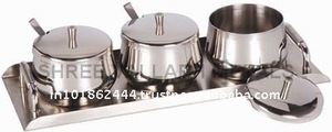 3Pc Set Stainless Steel Sugar <b>Bowl</b> - Product Image 2