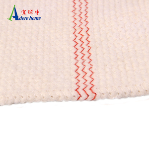 Panno Mop promozionale In cotone bianco su misura per pavimenti con toppa blu e foro al <span class=keywords><strong>centro</strong></span> - Product Image 4