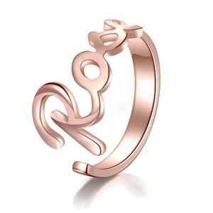 SJ Anello Nome Personalizzato per Gli Uomini e Le Donne Personalizzati Inciso Il Nome di Fatti A Mano Anello Regolabile Anello di Cerimonia Nuziale - Product Image 1