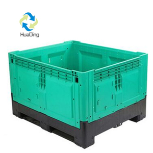Heavy duty mesh grid vented collapsible pallet plastic foldable pallet box for vegetable and fruits