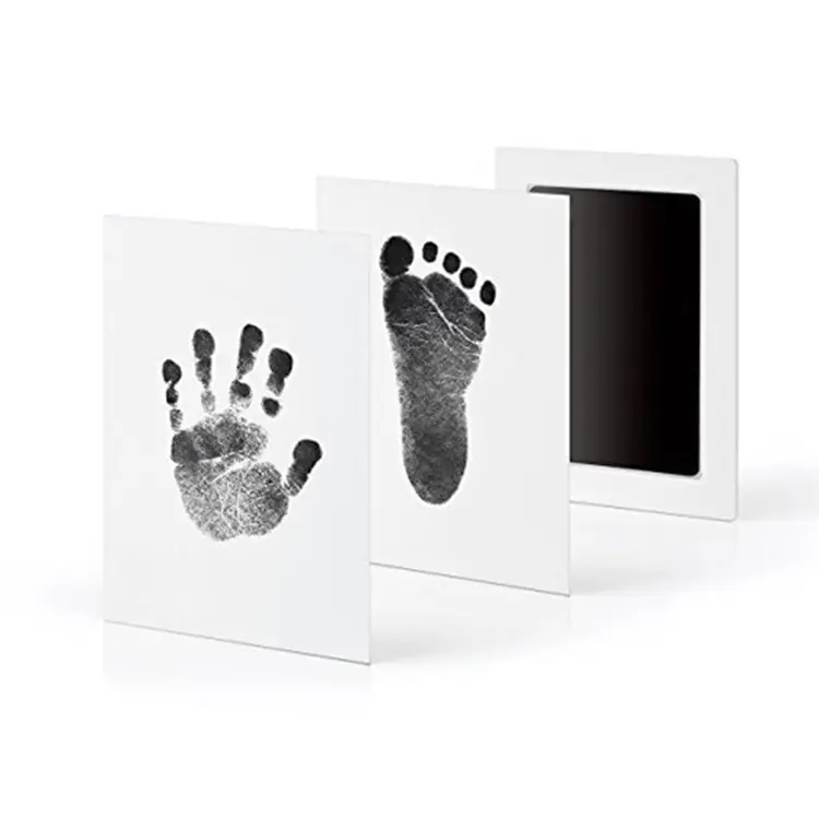 Baby Handprint and Footprint Kit, Pet Paw Print Ink Pads with Paper Photo Frame for Newborn Girls and Boys, Non-Toxic