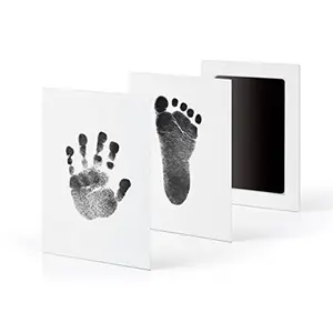 Baby-Handabdruck-und Fußabdruck-Kit, Pet Paw Print Ink Pads mit Papier-Foto rahmen für neugeborene Mädchen und Jungen, ungiftig