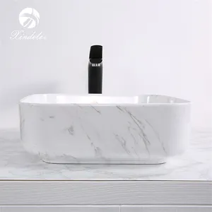 Controsoffitto di Pietra di Marmo Vanity Vessel Lavello In Ceramica Lavaggio A Mano Bacino Lavelli Da Bagno Viso Ciotole