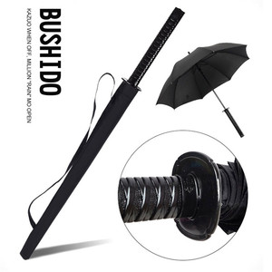 Promozione all'ingrosso personalizzato 8k/16k/24k semiautomatico giapponese demone adulti Slayer <span class=keywords><strong>Samurai</strong></span> spada a forma di manico lungo ombrello