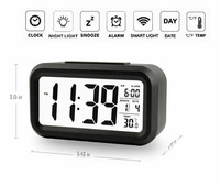 Jam LCD Digital Termometer Mobil, Lampu Latar Mobil
