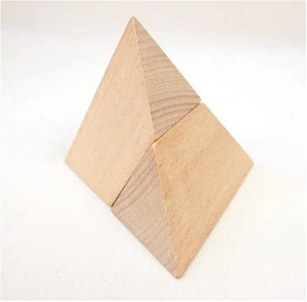 Hout Puzzel Piramide 2 Pcs Montessori Leermiddelen Materiaal Unfinished Craft Houten Piramides Bouwstenen