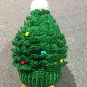 Adulte Hommes Femmes Enfants Hiver Tricoté Fait Main Crochet Arbre de Noël <span class=keywords><strong>Bonnet</strong></span> - Product Image 1