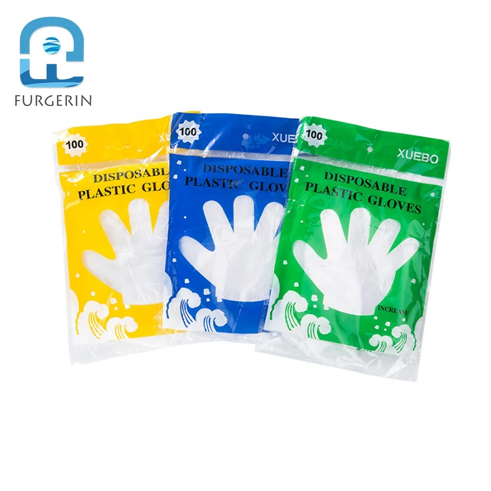 Disposable Transparent Plastic Food Gloves для Restaurant и Home, PE Cooking Gloves, 100PCs