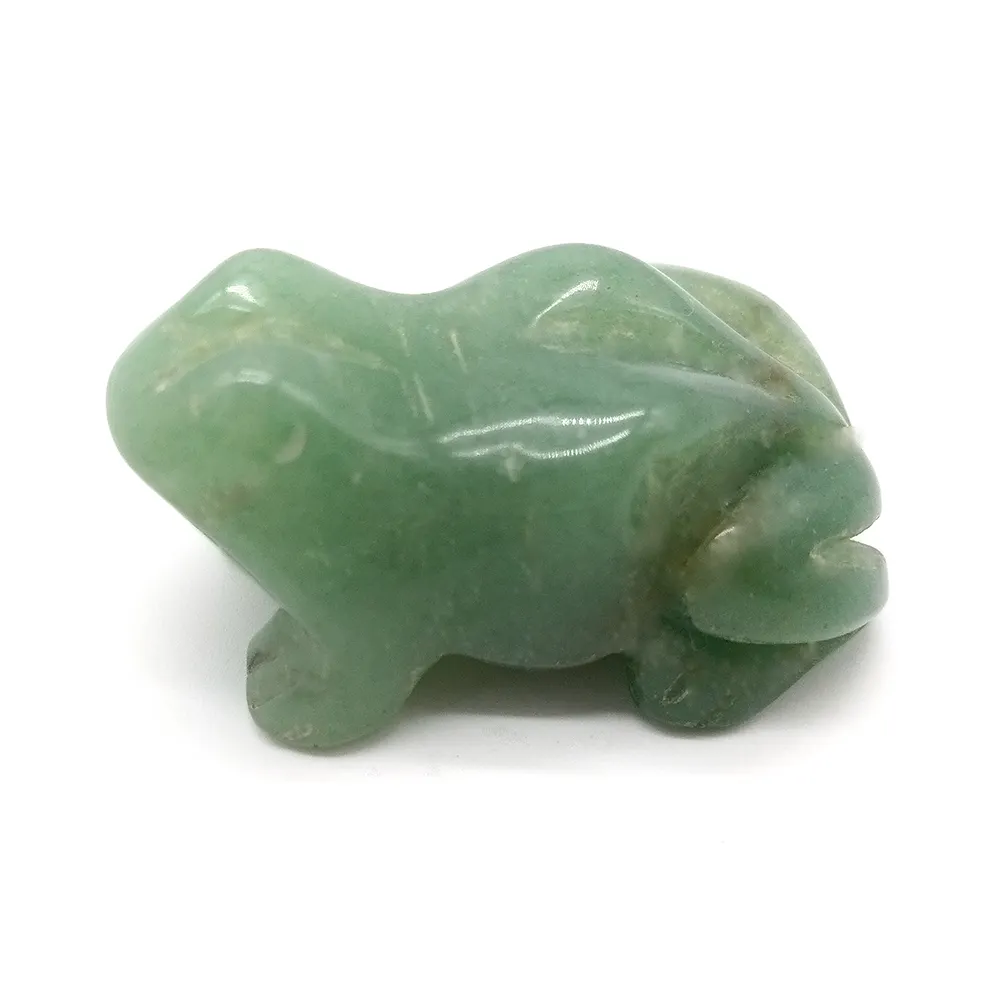 Natural Green Aventurine Frog Crystals and Healing Stone Figurines 1.5 Inches Hand Carved Pocket Animal Room Decor Gemstone