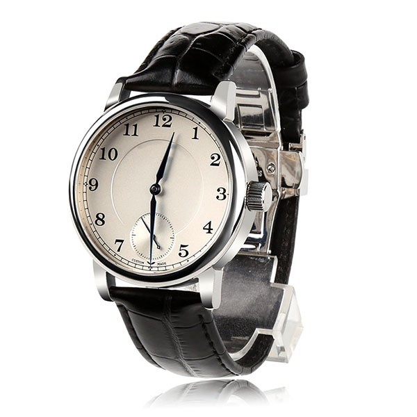 Custom Brand Automatic Mechanical Chronograph Watch with Top Grain Genuine Leather Strap