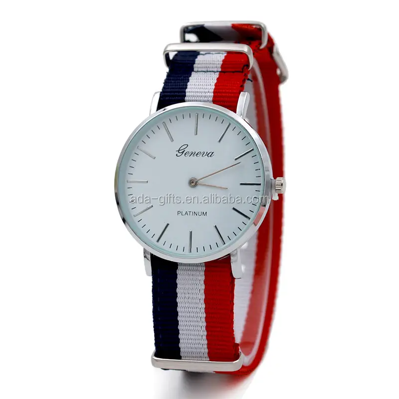 2018 Newest knitted canvas nylon strip women GENEVA wrist watch