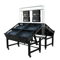 Supermarkt fruit-, groente-, houten en metalen displayrek