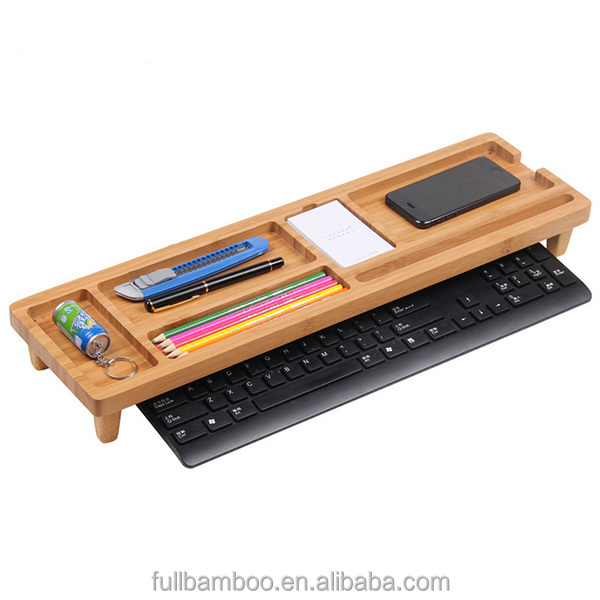 Bamboo office desk organizer,desktop storage organizer