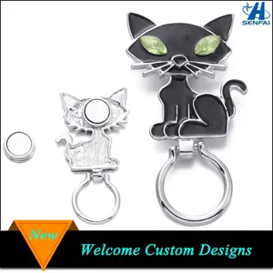 Custom Halloween Series Cat Magnetic Eyeglass Holder, Upright Eyeglass Holder Brooch Pins