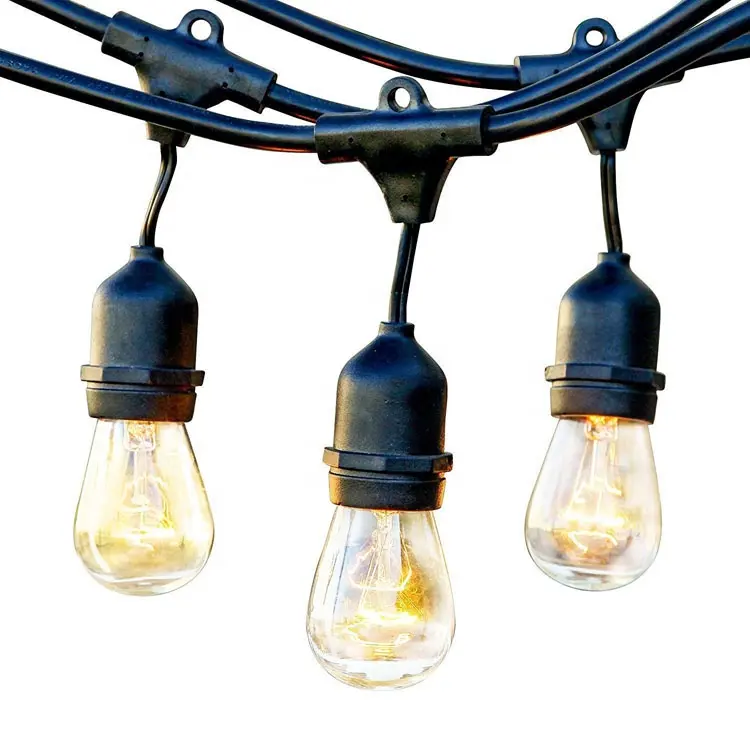 Hot sale IP65 E26 holiday decoration 48FT S40 bulb string light vintage Garden Led chain waterproof Edison bulb outdoor