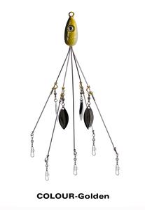 WEIHE 21.5 cm Guarda-chuva isca de pesca equipamento 5 braços <span class=keywords><strong>Alabama</strong></span> equipamento cabeça truta pesca baixo grupo de pesca isca snap giratória giratória 18g