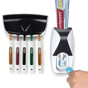 Amazon Top Người Bán 2019 Sản Phẩm Mới Treo Tường Tự Động Dispenser Kem Đánh Răng Và Bàn Chải Đánh Răng Đặt