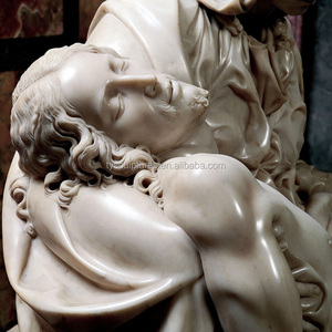 Statues de la Pietà en marbre blanc célèbres, sculpture de la Vierge et de Jésus - Product Image 4