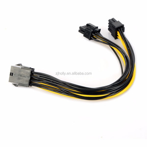 8 pines hembra a Dual <span class=keywords><strong>PCI</strong></span>-E <span class=keywords><strong>CPU</strong></span> Compatible <span class=keywords><strong>PCI</strong></span> Express 8 pines (6 + 2 pines) Cable de alimentación Pcie para tarjeta gráfica de computadora - Product Image 4