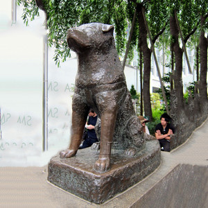 Decoración del jardín de bronce de metal de latón perro <span class=keywords><strong>akita</strong></span> estatua - Product Image 3