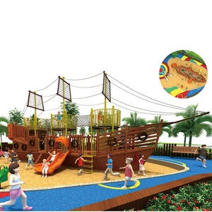 Parc d'attractions toboggan pour enfants, nouveaux produits de grande taille, terrain de jeux d'extérieur, navire de Pirate en bois - Product Image 4
