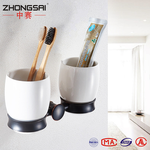Real accesorios de baño antiguo negro dual metal taza vaso - Product Image 5