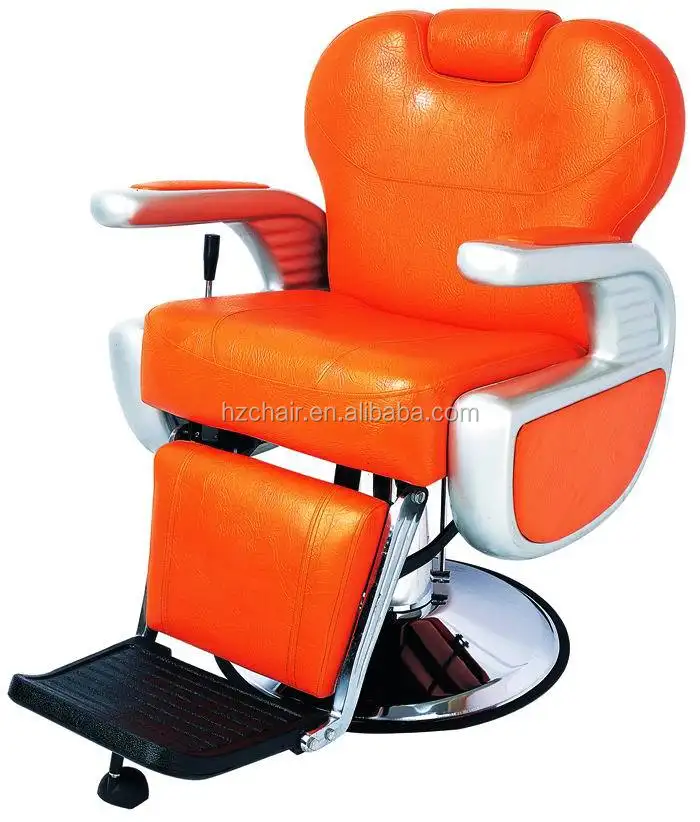 Silla de peluquero para corte de pelo, silla de peluquero de lujo a la moda, color naranja