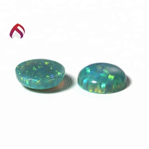 Venta caliente <span class=keywords><strong>verde</strong></span> o rosa suelta piedras preciosas de ópalo cabujón de ópalo sintético - Product Image 5