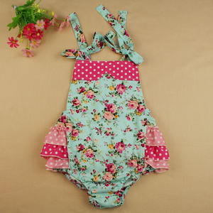 Niños ropa niños mono del bebé del mameluco de la burbuja con la colmena del cordón del punto de polca del mameluco - Product Image 1