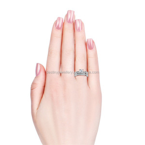 Ultimi Modelli di <span class=keywords><strong>Anelli</strong></span> Nuziali, <span class=keywords><strong>Anelli</strong></span> Mistici Impreziositi con Cristalli <span class=keywords><strong>Swarovski</strong></span>, Anello Placcato Oro 18K Daisini alla Moda - Product Image 5