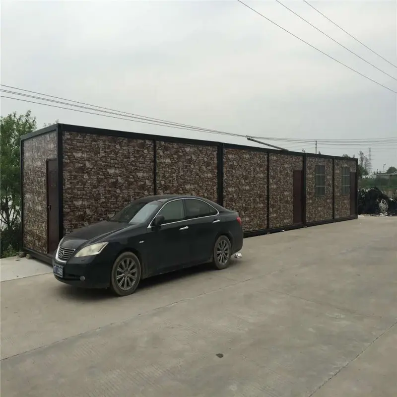 Steel structure Insulated Expandable Container House with Cultural Stone Sandwich Panel