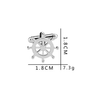 バルク中国メーカーカスタムロゴ刻印ステンレス鋼航海ブランクカフスボタン - Product Image 5