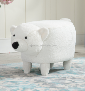 Hot Selling in Japan and Seou Child Furniture White Bear Chair <strong>Stool</strong> Shape Fabric Cover <strong>Wooden</strong> <strong>Small</strong> Sitting <strong>Stool</strong> for Kids - Product Image 3