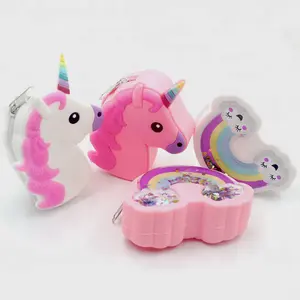 2018 sıcak satış sevimli Silikon unicorn sikke çanta kız için, whosale moda Çevre koruma glitter gökkuşağı mini cüzdan