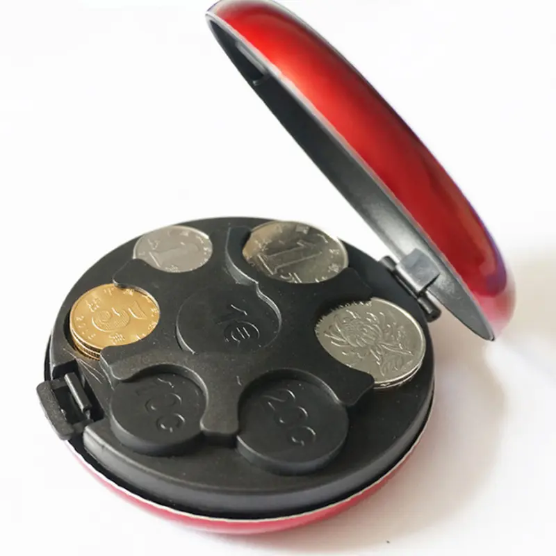 Round Storage Box Coin Box Coins Purse Coin Dispenser Storage Home Decor Collection Accessories Wallet Holders Aluminum
