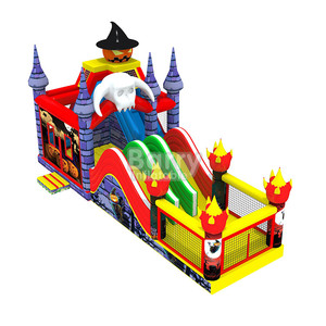 Halloween inflable casa embrujada inflable de diapositivas combo para decoración de halloween