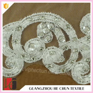 HC-0031 Hechun Applique Nuziale Tradizionale Lussuoso Eco-Friendly in Pizzo Crochet con Perline e Paillettes per Borse - Product Image 3
