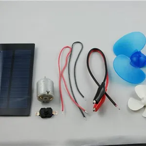 Kits de paneles solares para manualidades, juego educativo con Motor de ventilador de plástico y cables de cocodrilo, 3V/CC, 250mA, 62x120MM