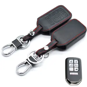 7 Nút Leather Car Key Trường Hợp Đối Với Honda Odyssey 2018 2019 Thông Minh Keyless Từ Xa Fob Bìa Keychain Chủ Bag Auto Phụ Kiện