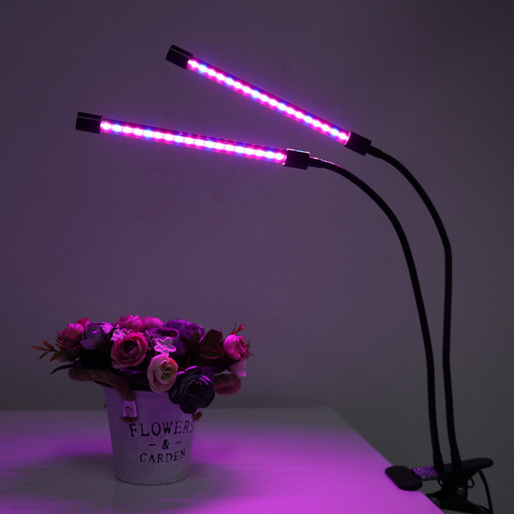 Full Spectrum Dimmable 3/9/12 horas memoria sincronización 18 W doble cabeza planta de interior crece la luz LED kit