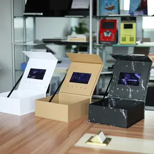 Caja de regalo con pantalla LCD de 7 pulgadas, caja de regalo con control de luz, para invitación y vídeo, para joyería