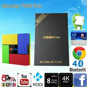 2016 Nova Wechip T95K Pro S912 2G 16G android tv caixa 4 k 2016 KODI 17.0 TV hdmi2.0 Com Boa Qualidade CAIXA