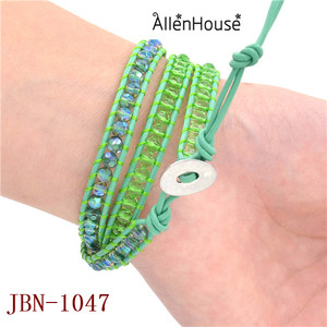 Vert Cristal Perles 3 Couches Vert Bracelet En Cuir pour <span class=keywords><strong>les</strong></span> Femmes Multicouche Bénédiction <span class=keywords><strong>Pierres</strong></span> Bracelets bracelet - Product Image 6