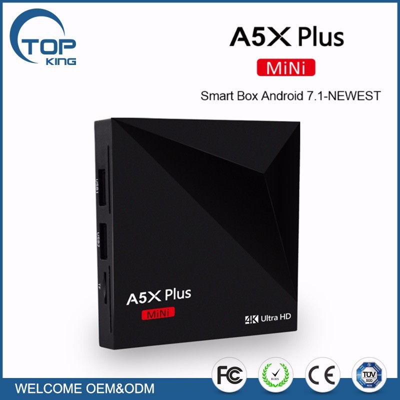 Top-Rey RK3328 Más Nuevo Android 7.1 Mini Rockchip 1 GB/8 GB Set Top Box WiFi UHD 4 K 2 K Android TV BOX A5X Plus