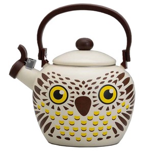 2.0LT/2.1QT Gebackene Emaille Shell Luzern <span class=keywords><strong>Kettle</strong></span> Porzellan im Eulen design vorne und hinten - Product Image 1