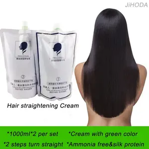 Krim Pelurus Rambut Rebonding Warna Hijau, Keratin