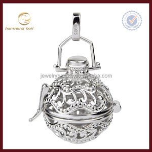 OEM/ODM Personnalisé Argent Sterling 925 Boules de Rhodium Style Vintage Mexicain Bolas Cage Pendentif Cadeau Pendentifs Charmes - Product Image 2